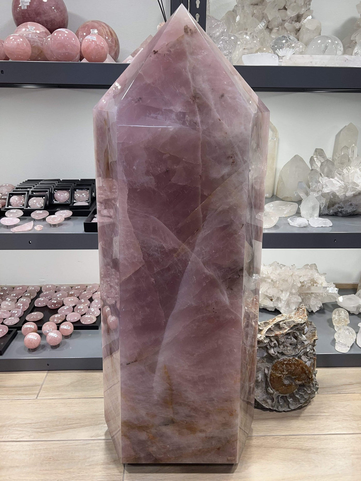 Natural Rose Quartz Obelisk from Brazil - 1,102 lbs / 55"